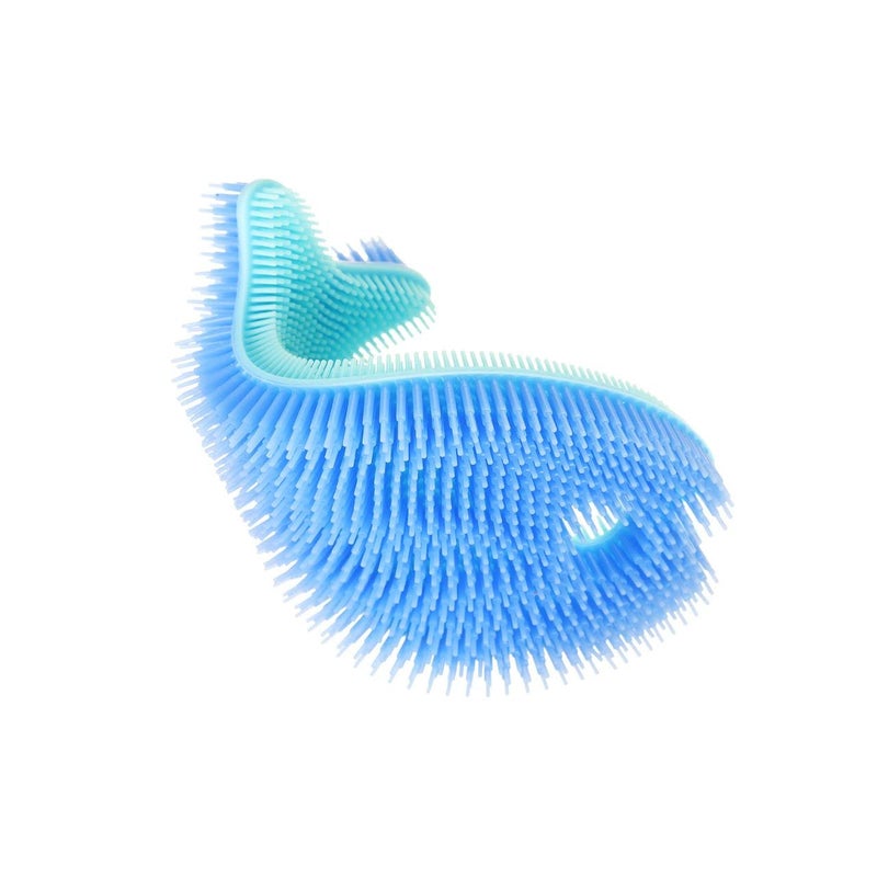 Innobaby Bathin' Smart Silicone Fish Bath Scrub, Aqua/Periwinkle - Image 1
